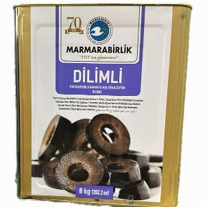 Dilimli Siyah Zeytin 8 kg Teneke 