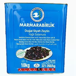 Doğal Siyah Zeytin Yağlı Salamura 10 KG Teneke  XS- 321-350