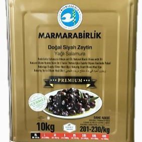 Doğal Siyah Zeytin Yağlı Salamura 10 KG Teneke  XL- 201-230